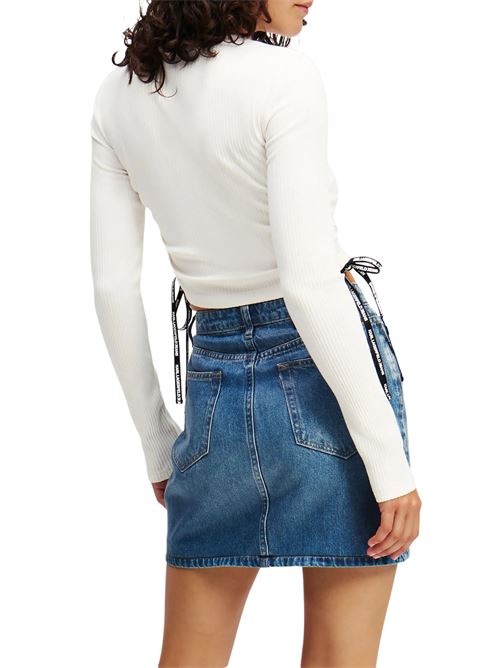 T-shirt donna bianca in viscosa Karl Lagerfeld jeans | A1W17037461
